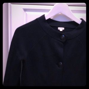 J.Crew Classic Navy Cotton Knit 3/4 Sleeve Blazer